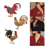 Maxbell Broaches Pins Glitter Luxury for Christmas Party Suit Corsage Accessories Red