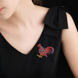 Maxbell Broaches Pins Glitter Luxury for Christmas Party Suit Corsage Accessories Red