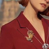 Maxbell Broaches Pins Glitter Luxury for Christmas Party Suit Corsage Accessories Aureate