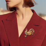 Maxbell Broaches Pins Glitter Luxury for Christmas Party Suit Corsage Accessories Aureate