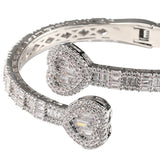 Maxbell Bracelet Decorative Rhinestones Embellishment for Valentine Girls Women Lady Argent 7inch