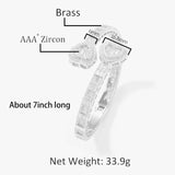 Maxbell Bracelet Decorative Rhinestones Embellishment for Valentine Girls Women Lady Argent 7inch