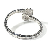 Maxbell Bracelet Decorative Rhinestones Embellishment for Valentine Girls Women Lady Argent 7inch