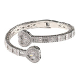 Maxbell Bracelet Decorative Rhinestones Embellishment for Valentine Girls Women Lady Argent 7inch