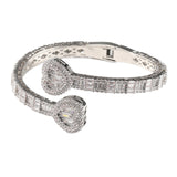 Maxbell Bracelet Decorative Rhinestones Embellishment for Valentine Girls Women Lady Argent 7inch