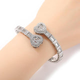 Maxbell Bracelet Decorative Rhinestones Embellishment for Valentine Girls Women Lady Argent 7inch