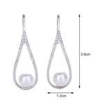 Maxbell Dangle Earrings Luxurious Geometric Exquisite for Mother Anniversary Silver