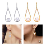 Maxbell Dangle Earrings Luxurious Geometric Exquisite for Mother Anniversary Silver