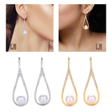 Maxbell Dangle Earrings Luxurious Geometric Exquisite for Mother Anniversary Silver