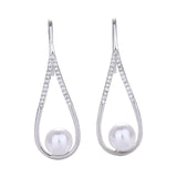 Maxbell Dangle Earrings Luxurious Geometric Exquisite for Mother Anniversary Silver