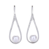 Maxbell Dangle Earrings Luxurious Geometric Exquisite for Mother Anniversary Silver
