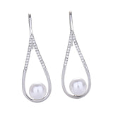 Maxbell Dangle Earrings Luxurious Geometric Exquisite for Mother Anniversary Silver