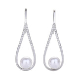 Maxbell Dangle Earrings Luxurious Geometric Exquisite for Mother Anniversary Silver