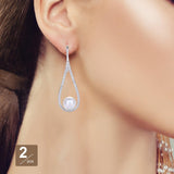 Maxbell Dangle Earrings Luxurious Geometric Exquisite for Mother Anniversary Silver