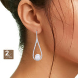 Maxbell Dangle Earrings Luxurious Geometric Exquisite for Mother Anniversary Silver