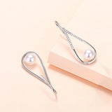 Maxbell Dangle Earrings Luxurious Geometric Exquisite for Mother Anniversary Silver