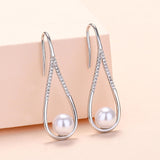 Maxbell Dangle Earrings Luxurious Geometric Exquisite for Mother Anniversary Silver