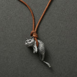 Maxbell Cat Pendant Necklace Long Chain Necklace Ornament Exquisite for Gifts Men