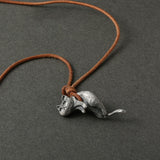 Maxbell Cat Pendant Necklace Long Chain Necklace Ornament Exquisite for Gifts Men