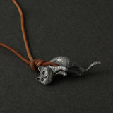 Maxbell Cat Pendant Necklace Long Chain Necklace Ornament Exquisite for Gifts Men