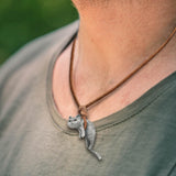 Maxbell Cat Pendant Necklace Long Chain Necklace Ornament Exquisite for Gifts Men