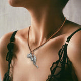 Maxbell Cat Pendant Necklace Long Chain Necklace Ornament Exquisite for Gifts Men