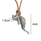 Maxbell Cat Pendant Necklace Long Chain Necklace Ornament Exquisite for Gifts Men