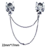 Maxbell Men Collar Tassel Pin with Chain Party Cravat Clasps Badges Lapel Gifts