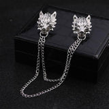 Maxbell Men Collar Tassel Pin with Chain Party Cravat Clasps Badges Lapel Gifts