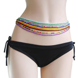 Maxbell 10x Boho Belly Chain Beaded Elastic Body Chain Handmade for Swimsuit Bikini