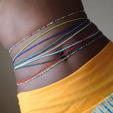 Maxbell 10x Boho Belly Chain Beaded Elastic Body Chain Handmade for Swimsuit Bikini