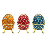 Maxbell Retro Style Egg Trinket Box Decoration Girls Women for Easter New Year Aureate