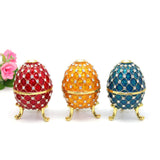 Maxbell Retro Style Egg Trinket Box Decoration Girls Women for Easter New Year Aureate