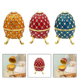 Maxbell Retro Style Egg Trinket Box Decoration Girls Women for Easter New Year Aureate
