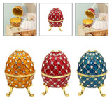 Maxbell Retro Style Egg Trinket Box Decoration Girls Women for Easter New Year Aureate