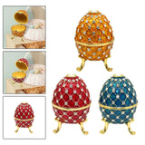 Maxbell Retro Style Egg Trinket Box Decoration Girls Women for Easter New Year Aureate
