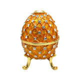 Maxbell Retro Style Egg Trinket Box Decoration Girls Women for Easter New Year Aureate