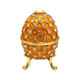 Maxbell Retro Style Egg Trinket Box Decoration Girls Women for Easter New Year Aureate