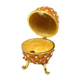 Maxbell Retro Style Egg Trinket Box Decoration Girls Women for Easter New Year Aureate