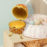 Maxbell Retro Style Egg Trinket Box Decoration Girls Women for Easter New Year Aureate