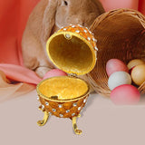 Maxbell Retro Style Egg Trinket Box Decoration Girls Women for Easter New Year Aureate