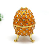 Maxbell Retro Style Egg Trinket Box Decoration Girls Women for Easter New Year Aureate