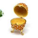 Maxbell Retro Style Egg Trinket Box Decoration Girls Women for Easter New Year Aureate