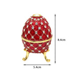 Maxbell Retro Style Egg Trinket Box Decoration Girls Women for Easter New Year Red