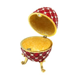 Maxbell Retro Style Egg Trinket Box Decoration Girls Women for Easter New Year Red