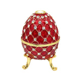 Maxbell Retro Style Egg Trinket Box Decoration Girls Women for Easter New Year Red
