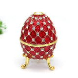 Maxbell Retro Style Egg Trinket Box Decoration Girls Women for Easter New Year Red