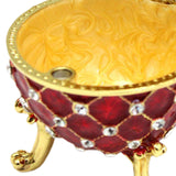 Maxbell Retro Style Egg Trinket Box Decoration Girls Women for Easter New Year Red