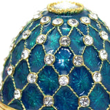 Maxbell Retro Style Egg Trinket Box Decoration Girls Women for Easter New Year Blue