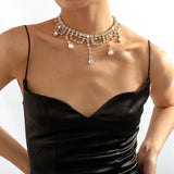 Maxbell Neckchain Fashion Decoration Exquisite Sexy Pendant for Wedding Party Bridal Aureate